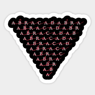 Abracadabra diminishing downwards triangle Sticker